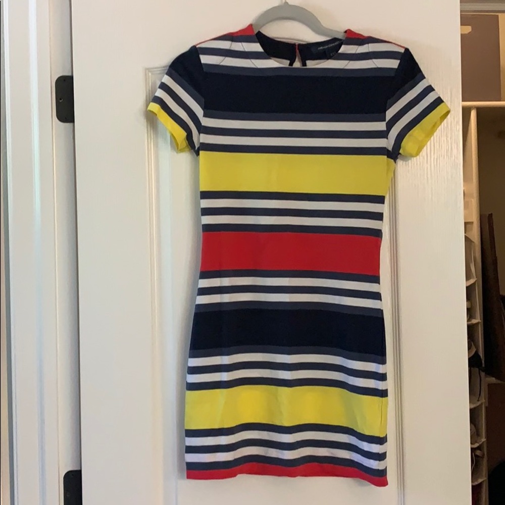 French Connection Short sleeve striped fitted dress